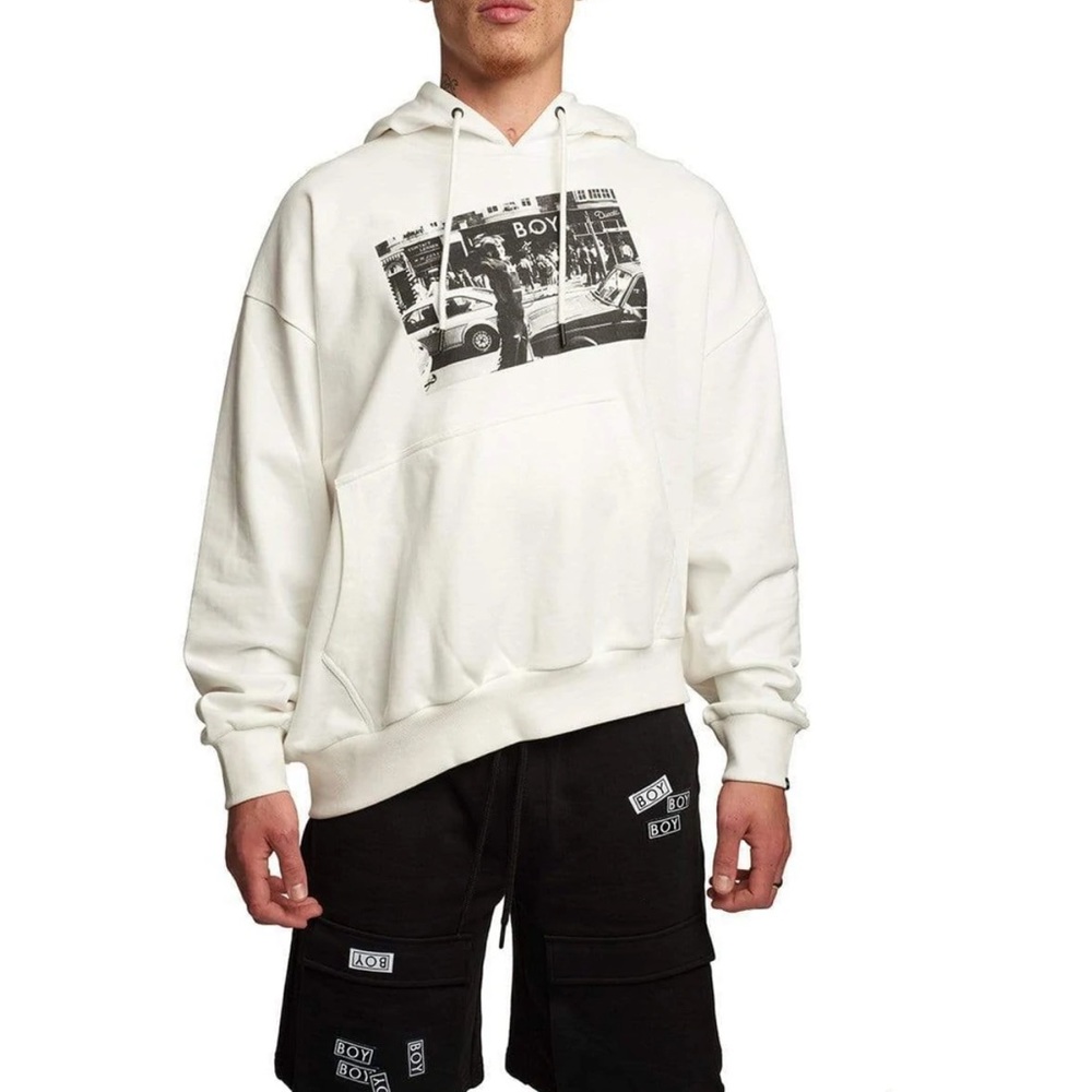 Boy London STORE FRONT HOOD - OFF WHITE